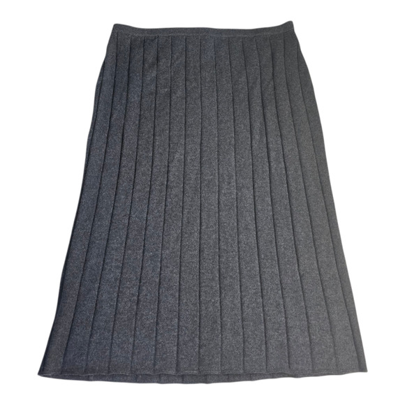 Eileen Fisher 100% Cashmere Ribbed Knit Pencil Skirt Charcoal Gray 2X SEE - Picture 2 of 7